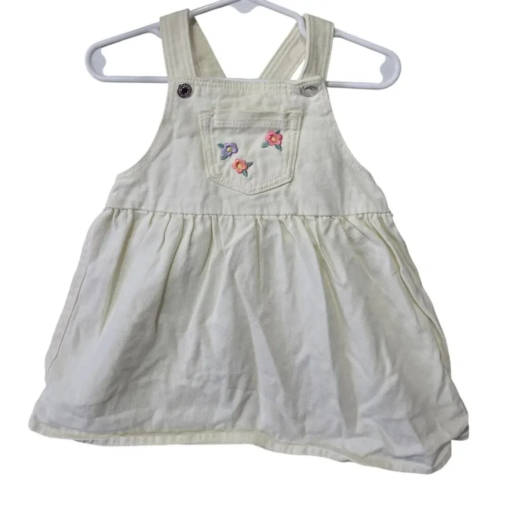 Floral Embroidered Pinafore Dress - H&M - 18mo